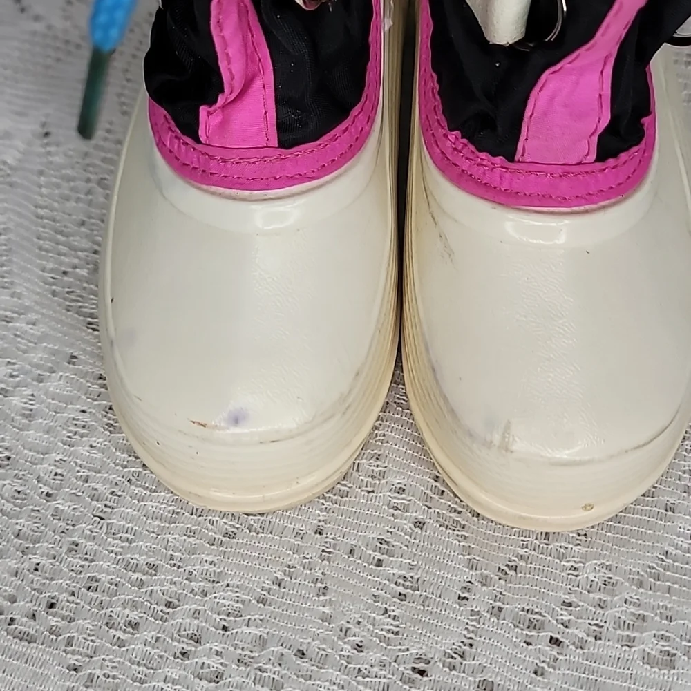 Sorel toddler pull on blue pink winter snow boots sz 8 toddler
